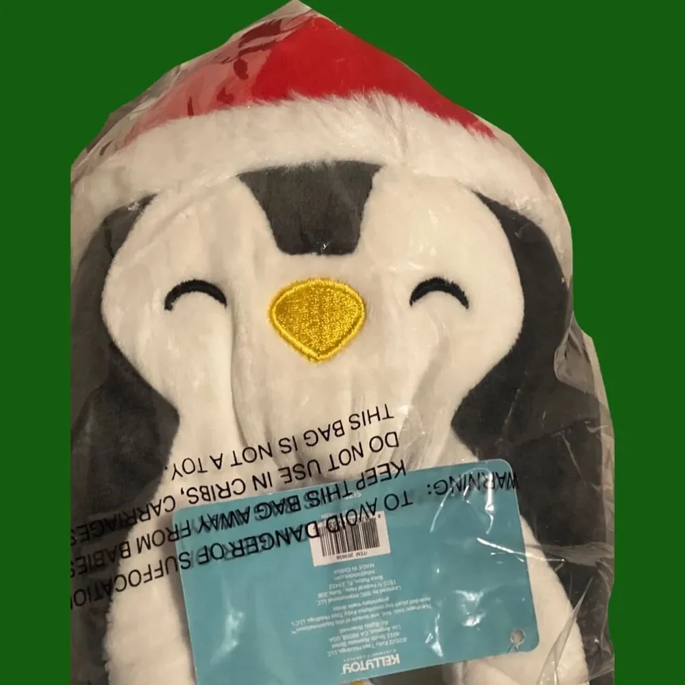 NIP Holiday Squishmallows Penguin Slipper Black / White Size 11/12